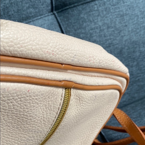 Valentina, leather Red and Cream Women's Crossbody Bags - Picture 13 of 13